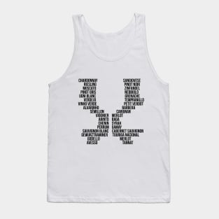 Glass Shaped Wine Varieties Tank Top